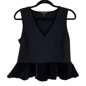 J. Crew Black Velvet Peplum Top